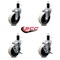 Service Caster 4 Inch Thermoplastic Wheel 1-3/8 Inch Expanding Stem Caster Set with 2 Brakes SCC-EX05S410-TPRS-138-2-SLB-2 - alternate 1